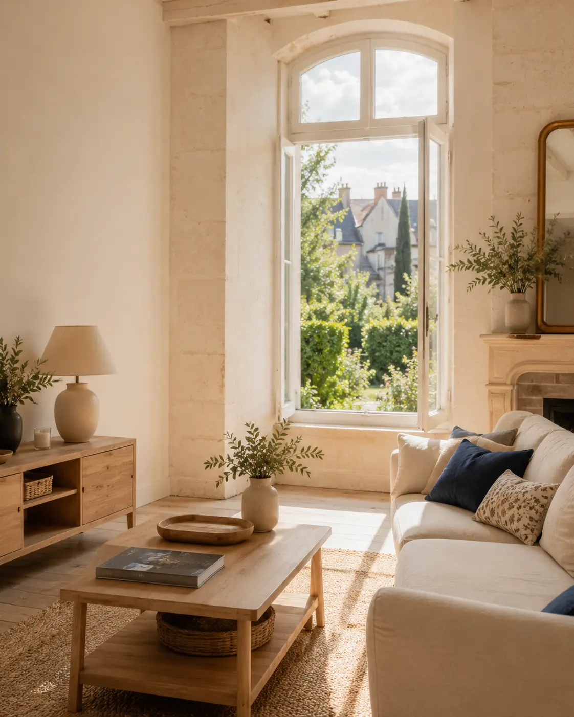 Intérieur lumineux d’un logement préparé pour la location courte durée par OIKOS Conciergerie Saint-Cyr-sur-Loire